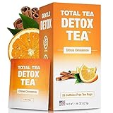 Total Tea Zero Coffein Tee Detox Tee - Ganz Natürlich - Kräutertee zur Sanften Reinigung Unterstützt die Leberregeneration, Körper entgiften, Entgiftungskur - 25 Teebeute Citrus