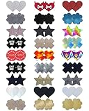 CICKEE Pasties Rave Pack 27 Paar mehrfarbige Brustwarzenabdeckungen Pasties Glitzer Pasty Nippel Covering Boob Aufkleber dünne Brustblätter – Dark Collection, Mehrfarbig/Meereswellen (Ocean Tides),