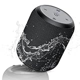 NOTABRICK Bluetooth Lautsprecher, Tragbarer 5.0 kabelloser Outdoor Klein Musikbox, IPX67 Wasserdicht, Bass Stereo TWS, 15H Akku mit SD/TF/AUX Speaker für Zuhause Draußen Strand Reisen(Schwarz)