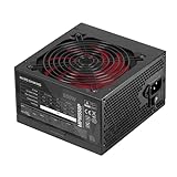 MARSGAMING MPIII550P, PC-Netzteil ATX 550W, 5 Jahre Garantie, 85% Effizienz, Digitales APFC-System, 120mm FDB-Lüfter mit AI-RPM, DC-DC- und SMD-Technologie, extra Lange Flachkabel, Schwarz