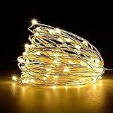 Jsdoin Lichterketten Batterie,5m 50LEDs Draht Lichterkette mit Batterie,Klein Innen Lichterkette für Tüllrock,Weihnachten, Schlafzimmer, Party, Hochzeit, Baumdekoration (Warmweiß, 1 Stück 5m50Led)