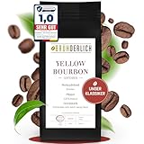 BRÜHDERLICH Yellow Bourbon Premium Arabica Kaffeebohnen säurearm (1kg) - Besondere Kaffeebohnen aus Brasilien - Harmonische Grundsüße und weiches Aroma - Coffee Beans - Außergewöhnlich mild
