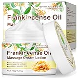 Weihrauchöl Massagecreme,120 g Weihrauchöl-Creme, tiefenwirksam beruhigend und entspannend bei Muskelkater, mit Natriumhyaluronat, feuchtigkeitsspendend, Anti-Aging, Massagecreme