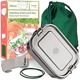 Inovida Auslaufsichere Lunchbox Edelstahl : Edelstahl Brotdose 700ml – Edelstahl Brotdose mit Fächern – Lunchbox Erwachsene – Lunchbox Kinder Brotdose Edelstahl – Spülmaschinenfest – Brotdose Schule