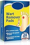 Wart Remover, Corn Remover Pads, Foot Corn Removal Plaster with Hole, Professional Removes Common and Plantar Warts, Callus, Stops Wart Regrowth 24Pcs (24 pcs)
