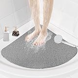Rutschfeste Eck-Duschmatte: 80 x 80 cm, große, rutschfeste Duschmatten für Innendusche, weicher Luffa-Duschmatte für ältere Menschen