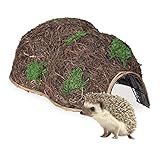 Relaxdays Igelhaus, Stroh, Igelhotel ohne Boden, Winterquartier für Igel im Garten, HBT: 21 x 32 x 48 cm, Igelbau, braun, Pflanzenfaser, Eisen