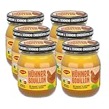 MAGGI Hühner Bouillon, pastöse Hühnerbrühe im Glas, schonend eingekocht, sofort verwendbar & frei dosierbar, 6er Pack (6 x 160g)