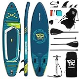 TIGERXBANG Aufblasbares Stand Up Paddle Board 335×86×15cm mit komplettem Zubehör, Vielseitige Premium Paddle Boards für Erwachsene/Jugendliche, Paddle Board Wave Rider Dancer Collection-Navy Blue