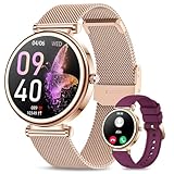 Efolen Smartwatch Damen, 1.27” HD Touchscreen Armbanduhr mit Telefonfunktion 120+ Sportmodi Menstruation Pulsuhr SpO2 Schrittzähler,IP68 Fitness Tracker für iOS Android Silber Geschenk Frau