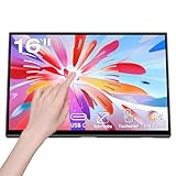 Akntzcs Touchscreen Portable Monitor 16 Zoll 1920 x 1200P Tragbarer Monitor IPS Bildschirm, Externer USB Typ-C Monitor für PC Laptop Telefone Computer Ras Pi, Integrierter Ständer【Aufgerüstet】 1