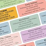 foliado® Adressaufkleber Pastell mit Wunschtext & Motiv personalisierbare Klebeetiketten Namensschild selbstklebend für Briefe, etc. | wasserfest | Digitaldruck (45 x 18 mm) APD-067 (60)