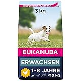 Eukanuba Hundefutter mit frischem Huhn für kleine Rassen, Premium Trockenfutter für ausgewachsene Hunde, 3 kg