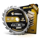 HM Kreissägeblatt 254x30 Z20 Wechselzahn für Holz - Zuschnitt. AMBOSS WERKZEUGE® Sägeblatt 254mm komp. zu Bosch GTS 10. PTS 10. 100 T.GTS 254 Black & Decker BES720-QS Bosch GCM 18V-254. 350-254