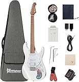E-Gitarre mit Effekt Anfänger Erwachsene Praxis E-Gitarre Advanced Performance Set Professional Grade-D160SE (White)