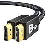 IVANKY 16K DisplayPort Kabel 2.1 2M, [VESA-Zertifiziert] 4K@240Hz/165Hz/144Hz, 16K@60Hz, 8K@120Hz, 2K@240Hz, DP Kabel 2.1 Kompatibel mit HDR10, FreeSync, G-Sync, 80Gbps für Gaming Monitor