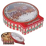 Weihnachtliche Keksdose mit Schneeflocken - Butter Kekse mit Schokolade & Schokokekse, Schneekugeleffekt - 250 g