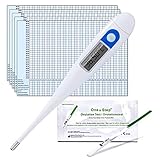 One+Step Thermometer zur Zykluskontrolle I Fruchtbarkeitsthermometer I Inklusive 5 Zykluskalender zurnatürlichen Zykluskontrolle und 20 One+Step Ovulationstest