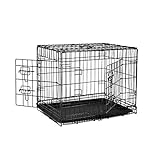 lionto Hundetransportkäfig Hundetransportbox Tiertransportbox Hundebox, (M) 61x44x51 cm schwarz