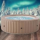 𝐁𝐑𝐀𝐒𝐓® Whirlpool aufblasbar MSpa Bristol für 8 Personen | Ø224x70cm | In- Outdoor Pool | Ganzjähriger Einsatz | bis zu 144 Massagedüsen | Stromsparend inkl. Energiespar-Timer