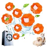 Fusselbälle für Waschmaschine, Tierhaarentferner Waschmaschine, Haarfänger für Waschmaschine, Fusselentferner, Anti-Wicklung Waschbälle, Entfernt Tierhaare＆Fusseln (8 Stücke) (Orange)