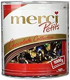 merci Petits Chocolate Collection in der Runddose – Feine Pralinen in 7 köstlichen Sorten - kleines Dankeschön für jedermann – (1 x 1kggeschenkdose)