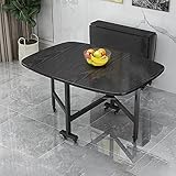 Ausziehbarer Esstisch aus Holz mit Universalrollen, platzsparendes Tisch- und Stühle-Set für Restaurant, Wohnzimmer, Terrasse oder Deck, Drop-Leaf Esstisch mit multifunktionalem Design