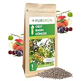 Purgrün® Bio-Obstbaum-Dünger 1 kg – Organisch-mineralische Rezeptur – Feinkörniges Krümelgranulat – NPK 6+3+8 – Mit Magnesium für große, aromatische Früchte – Verbessert die Bodenqualität