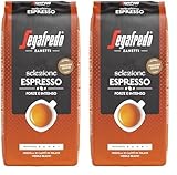 Segafredo Zanetti Selezione Espresso - Ganze Bohne (1 kg Packung) - Geeignet für alle italienischen Kaffeespezialitäten - Mittlerer bis dunkle Röstung, starke und intensiver Geschmack (Packung mit 2)