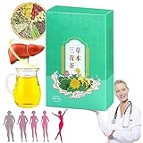 30 Stück/1 Box Kräuter Drei Reinigungstee, Kräuter Drei Grüner Tee, Kräuter-Leberschutz-Tee, Leberunterstützung Tee, Chinesischer Alltagskräuter, Nährender Lebertee, Täglicher Lebertee