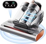 JIGOO S300 Pro Milbensauger mit Staubmilben-Sensor und Intelligente LED-Anzeige, 500W Milbenstaubsauger mit UV-Licht, Für Allergiker, entfernt 99,9% der Allergene, für Matratzen, Betten, Sofas