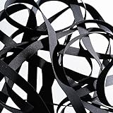 Fratelli Leoni Gummiband, gerippte elastische Bänder zum Nähen von Kleidung, schwere Dehnung, hohe Elastizität, hergestellt in Italien, 0,6 mm dick, schwarz, 8 mm breit, 9,1 m – Probepackung