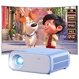 Projektor mit WiFi und Bluetooth 5.2, Full HD 1080P, 4K Unterstützte Beamer, HD Display Mini Retroprojektor (blau)