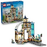 LEGO City Set Hauptbahnhof mit Spielzeug-Wartungsfahrzeug, Aufzug, Fahrkartenautomat, 2 Bahnsteigen und einem Gleisstück sowie 6 Mini-Figuren – Geschenk für Jungen und Mädchen ab 7 Jahren – 60469