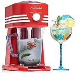 Salco Slush-Ice-Maker Slush-Eis-Maschine, 2 Betriebs-Modi für grobes und feines Eis, Retro-Design,15Watt, inkl. 1-Liter-Krug