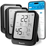 GoveeLife Digitales Thermometer Hygrometer Innen, Bluetooth LCD luftfeuchtigkeitsmesser mit Benachrichtigungsalarm, Temperaturüberwachung mit App, Datenspeicherung für Zuhause Gewächshaus Weinkeller