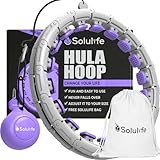 Hula Hoop Reifen Erwachsene Abnehmen und Massage, 24-teiliger hulahuppreif zum abnehmen trainiert Hüfte, Beine, Po, hoopie der nie Herunterfällt, Hula Hoop mit Gewicht Kugel inkl. Tasche