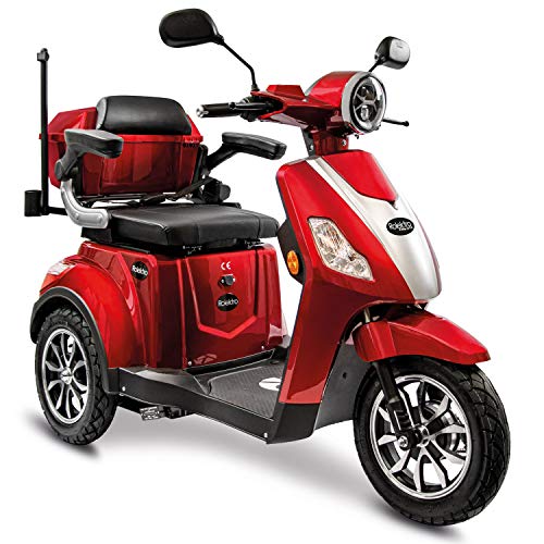 Rolektro E-Trike 15 V.3 Rot Lithium Akku - 3-Rad Elektromobil 1000W Seniorenmobil - E-Mobil 3-Rad-Roller
