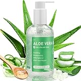 Aloe Vera Gel - 280ml Rein Naturkosmetik für Gesicht Körper Haarre, Natürliche Beruhigende Pflegende Feuchtigkeitscreme für Trockene & Strapazierte Haut, Sonnenbrand, After Sun Lotion