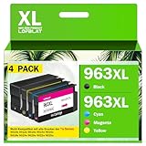 LOFBLAT 963XL Officejet Pro 9010 Patronen Kompatibel für HP 963 Druckerpatronen XL für HP 9020 9012 9022 9014 9015 9016 9018 9019 (963XL Multipack, 4er-Pack)
