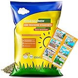 Rasensamen 5kg für Trockenrasen & Schattenrasen für 200m² - Samen Trockenheitsresistente - Rasen schnellkeimend - Grassamen verbraucht 20% weniger Wasser - Robust Gras - Samen für Neuansaat & Nachsaat