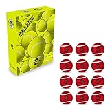 Nivia Heavy Tennis Ball Cricket Ball (Red, Pack of 12) | Leather | Suitable for Practice Game | Training | Hard Court | Grass