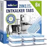 2in1 Entkalkungstabletten für Kaffeevollautomaten - entfernt Kalk, schützt vor Korrosion und verlängert die Lebensdauer der Maschine, 6 Kalktabletten