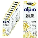 Alpro - 10er Pack Haferdrink Barista for Professionals 1 Liter - Oat Hafer Drink 100 % pflanzlich zum Aufschäumen für Kaffee, Shakes und Smoothies