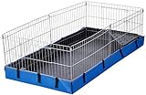 Amazon Basics Haustierkäfig Bequem mit Segeltuch-Unterteil, Meerschweinchen, Blau, L 118 x B 35 x H 60 cm