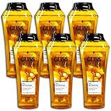 6 er Pack Gliss Oil Nutritive Shampoo 6 x 250 ml Intensive Nährpflege für strohiges, strapaziertes Haar.