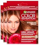 Garnier Color Sensation Color Retouch Intensivtönung Permanente 6.0 Dunkelblond für Nachwachsende Deckt 100% der Grauen Haare - 3 Haarfärbemittel