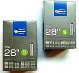 Schwalbe 2X AV17 AV 17 Schlauch 28 x 1,2-1,75 28/47-622 28' Autoventil, Schwarz