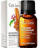 Gya Labs Ätherisches Öl aus australischem Sandelholz für Diffuser – 100% reines natürliches Sandelholzöl in therapeutischer Qualität für Haut- und Aromatherapie – warmer, holziger Duft (10 ml)