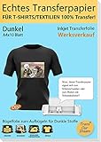 TransOurDream ECHTE Bügelfolie Transferfolie Transferpapier,Inkjet bedruckbare Transferfolie für Dunkle T-Shirts und Textilien DIN A4X10 Blatt,T-Shirt Folie zum Aufbügeln，T-Shirt Druck (Trans-3-10)